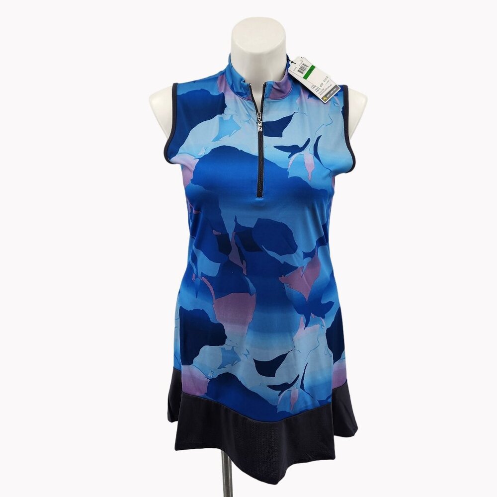 Callaway Womens Large Sleeveless Golf Dress Blue Sea Star UPF 50+ New